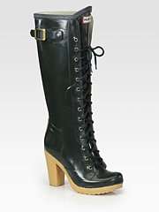 Saks Fifth Avenue   Labins Lace Up High Heel Rain Boots customer 