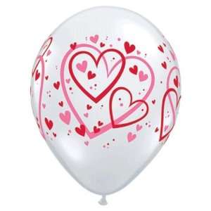    Valentines Balloons 11 Red & Pink Pattern Hearts Toys & Games