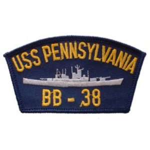  USS Pennsylvania BB 38 Patch Blue & Yellow 2 1/4 x 4 