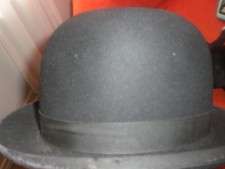 vintage Black antique Bowler Derby Stetson hat Chaplin  