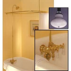  Shower Enclosure Set w/ Porcelain Lever Faucet   57 x 31 