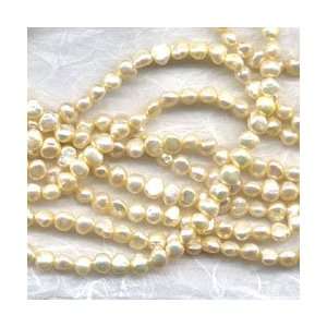  Light Buttercream Yellow Nugget Pearl Beads Arts, Crafts 