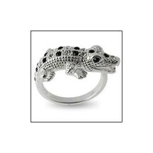  Alligator Jeweled Fashion Silver Ring Body Jewelry 