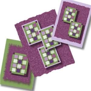   Note Cards Quilt Designs in Dark Purple & Green