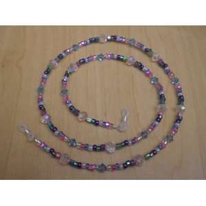   Aqua Swarovski Crystal Confetti Beaded Eyeglass Chain 