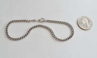 Retired James Avery Sterling Silver Curb Ankle Bracelet 9 1/2  