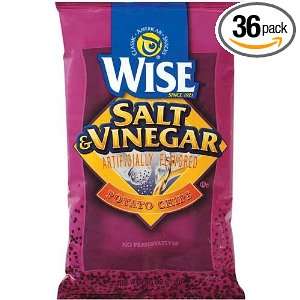 Wise Salt and Vinegar Potato Chips, 1.25 Oz Bags (Pack of 36)  