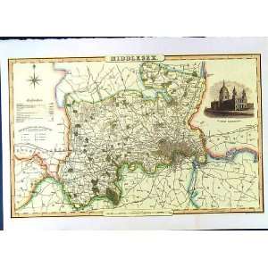   C2000 Map England Town Middlesex St. Pauls Cathedral