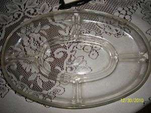 Vintage Clear Glass Candy,Relish, Veg., Dish Bowl Oval  