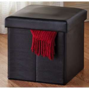 Collapsible Storage Ottoman With Cushioned Top by Collections Etc