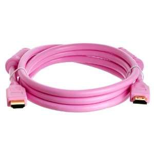   Cable with Ferrite Cores 28AWG, Pink (6 Feet)