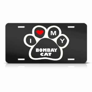 Bombay Cats Black Novelty Animal Metal License Plate Wall Sign Tag