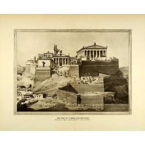  1890 Photogravure Acropolis of Athens Western Front Greece 
