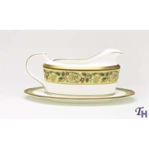  Noritake Golden Pageantry 2 Piece Gravy Boat with Tray 
