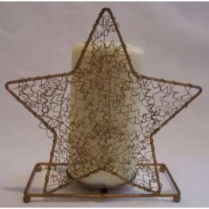 Gold Wire Star Pillar Candle Holder: Everything Else