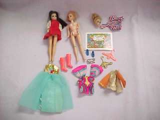 1960s Topper Dawn Lot of Clothes and Dolls  