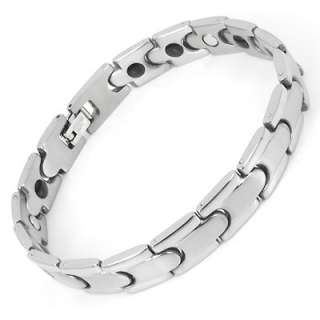 Mens Stainless Steel Bracelet Bangle Magnet Link Chain  