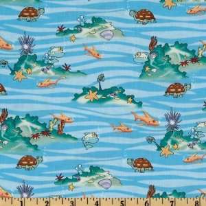  44 Wide Veggie Tales How In The World Ocean Blue Fabric 