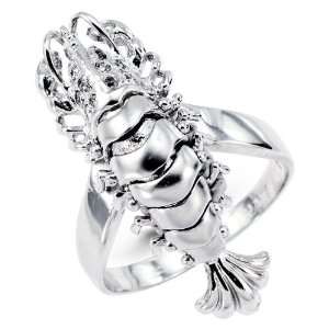  Womens New 14k White Gold Lobster Round CZ Ring: Jewelry