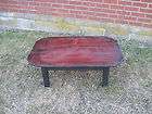 ASIAN UPCYCLED RECLAIMED ANTIQUE WOOD LOW COFFEE TABLE BLACK LEGS