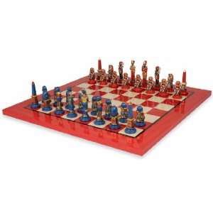 Egyptian Hand Painted Deluxe Chess Set Package : Toys & Games :  