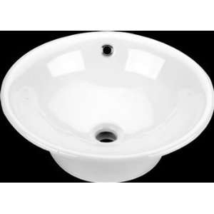   Round White Vitreous China Over Counter Vessel Sink: Home Improvement