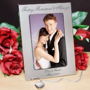 Engraved Today, Tomorrow & Always Wedding Silver Picture Frame 