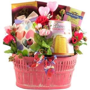 Gift Basket Village Pretty in Pink Valentines Gift Basket for Her