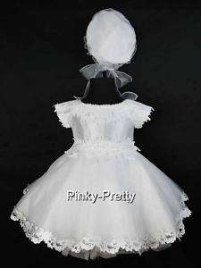 White Baby Flower Girls Party Christening Dress 1T 2T  