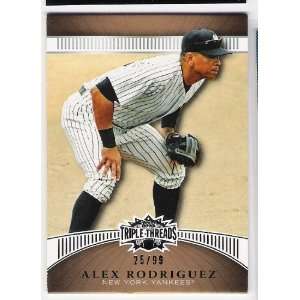  ALEX RODRIGUEZ 2010 Topps Triple Threads #77 GOLD PARALLEL 