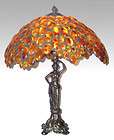 LUXURY TIFFANY AMBER TABLE AND BEDSIDE LAMP  La Mona