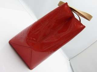 Louis Vuitton Authentic Monogram VERNIS Reade PM Hand Bag Purse RED 