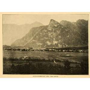  1903 Print Oberammergau Germany Deutschland Kofel Mountain 