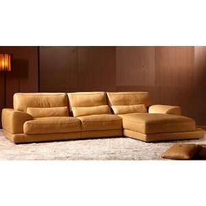  Ultra Modern Brown Leather Sectional Sofa: Home & Kitchen