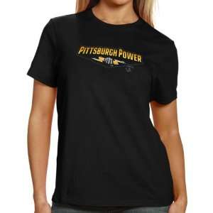   Power Ladies Official Logo T shirt   Black: Sports & Outdoors