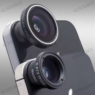 3in1 Fish Eye Lens + Wide Angle Micro Lens Camera Kit for iPhone 4 4S 