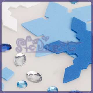 FUNNY Christmas PROJECT DIY Xmas Blue Crystal Snowflakes Fridge Magnet 