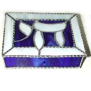  Jewish Chai Stained Glass Jewel Box  Judaica Gift   5 x 8 