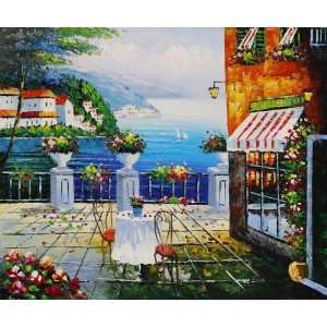  Art Reproduction Oil Painting   Mediterranean Scenes Cafe 