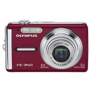  Olympus FE 340 8.0MP Red Digital Camera