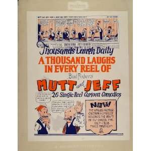  1927 Ad MUTT and JEFF Cartoon Bud Fisher Silent Film 