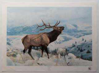 The Challenger Elk Charles Frace Limited Edition Lithograph Signed 