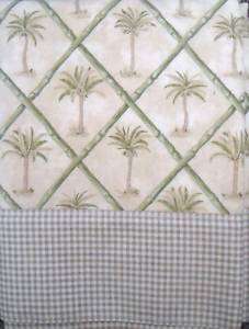 Waverly Fabric Palm Tree TANGIER CANVAS BANDED VALANCE _ NIP  