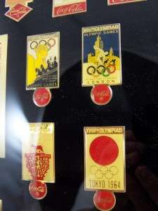   Cola Collectors Boxed Summer Olympic Games Rare Framed Pin Set  