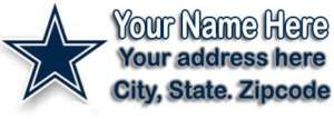 120 Dallas Cowboys Return Address Labels Your Address A  