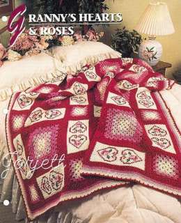 Grannys Hearts & Roses Quilt Afghan, Annies crochet pattern  