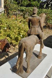 Amazing Antique Early 1900s Mexican Carving Horse and Soldier HUGE 