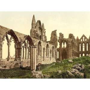 Vintage Travel Poster   Whitby the abbey I. Yorkshire England 24 X 18