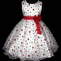 polka dotted party flower girls dress size 3 8years old