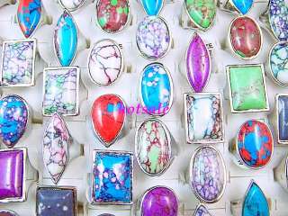 wholesale 20pcs rainbow stone Gemstone rings FR113  